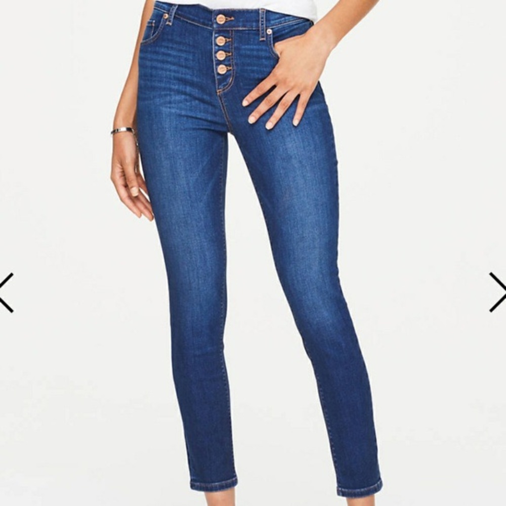 Loft modern denim crop size 0
